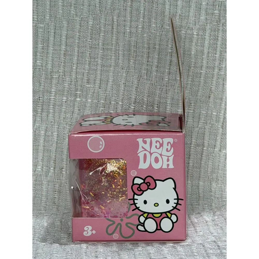 Needoh Hello Kitty Nice Cube, Pink Glitter Squishy Cube, New Unopened